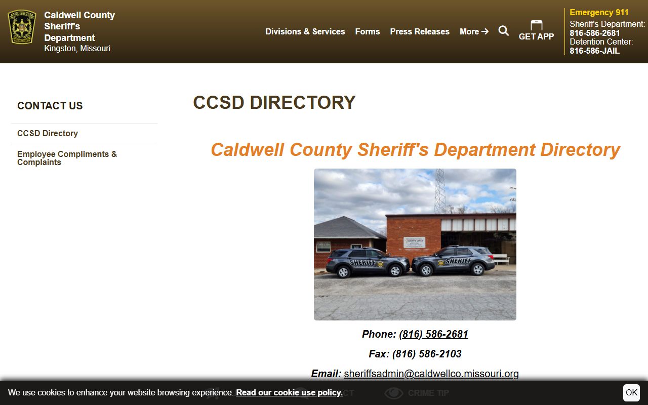 Caldwell County arrest records sheriff directory records custodian contact