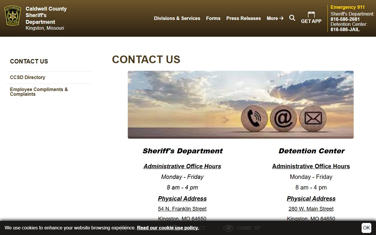 Caldwell County court dockets sheriff and detention center contact page