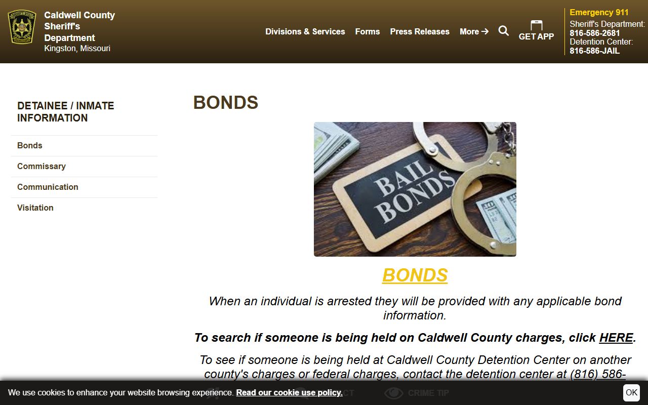 Caldwell County criminal court records bond information