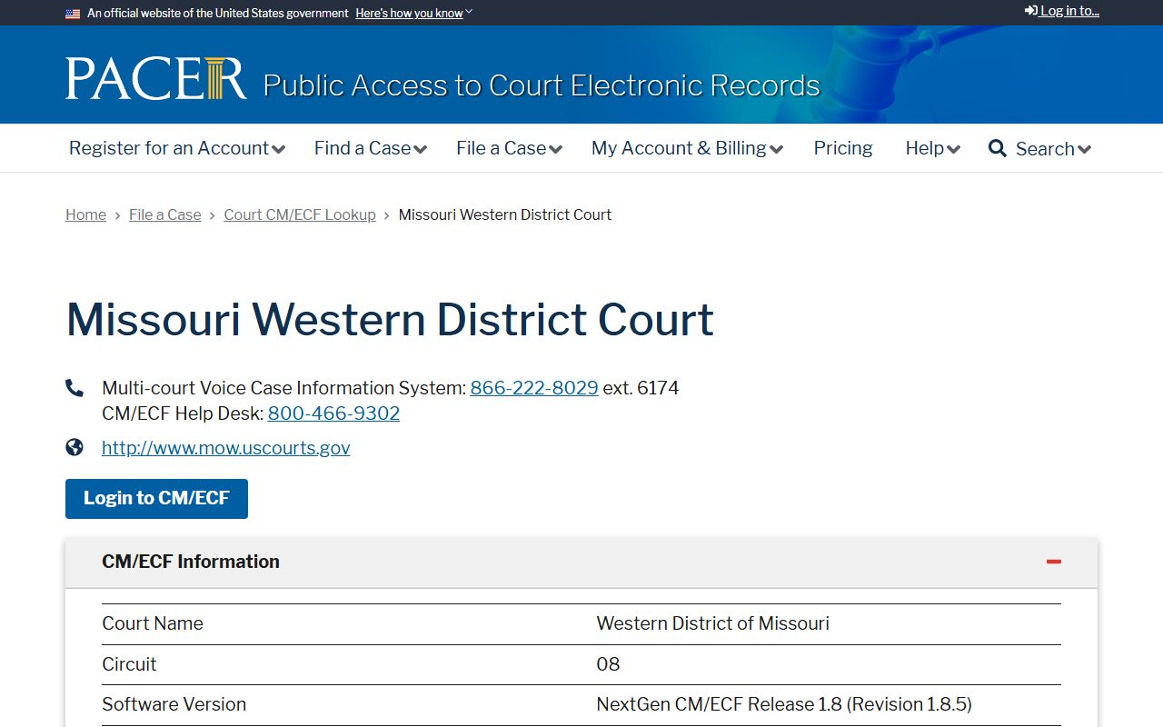Caldwell County Circuit Court records PACER Western District lookup