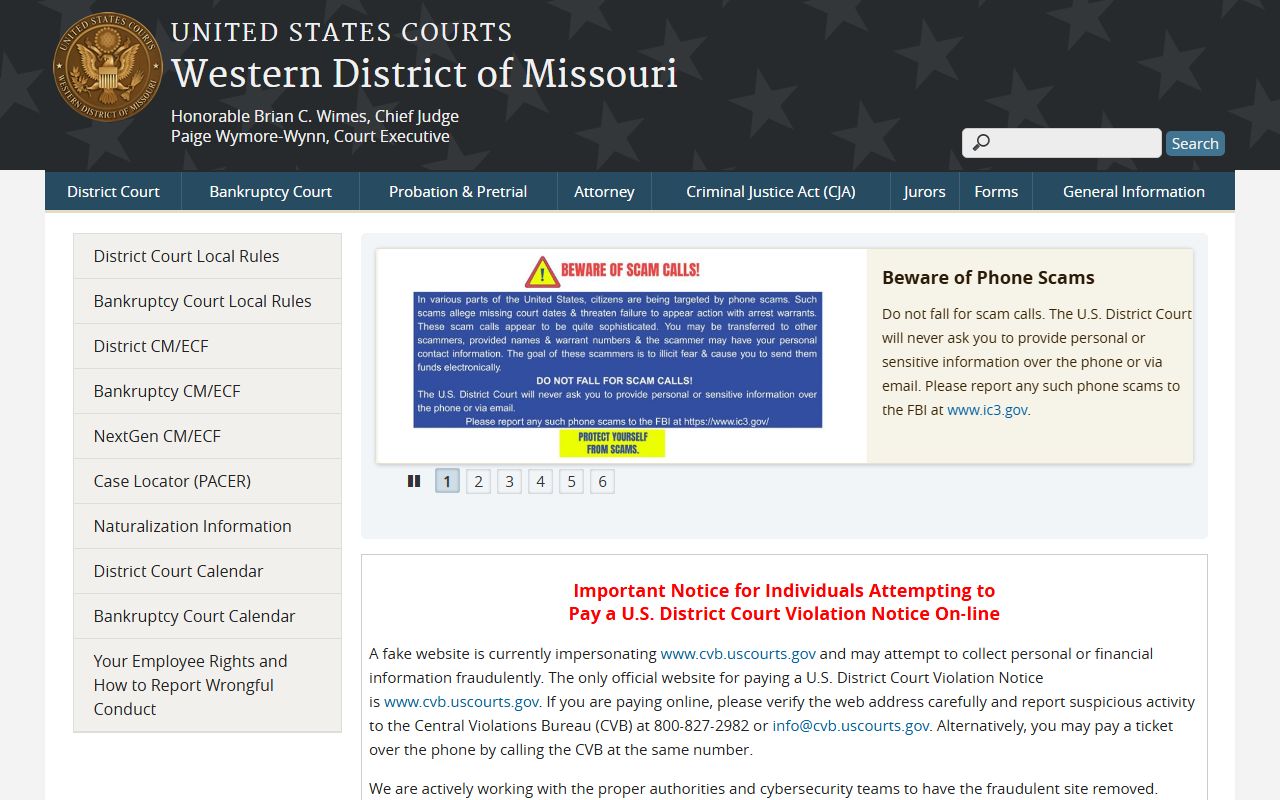 Caldwell County Circuit Court records federal Western District of Missouri court source