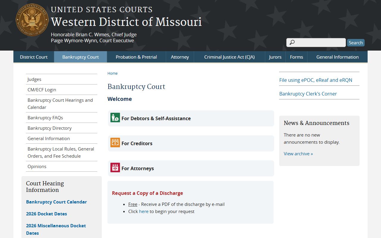 Caldwell County Circuit Court records Western Missouri bankruptcy court source