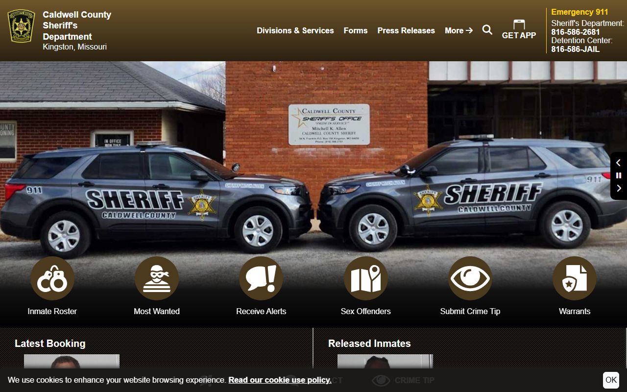Caldwell County court records sheriff jail and warrant homepage